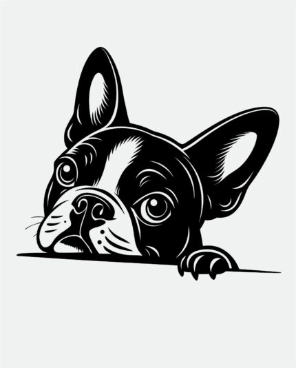 Cricut Boston Terrier SVG File Adorable Dog Silhouette for Crafts