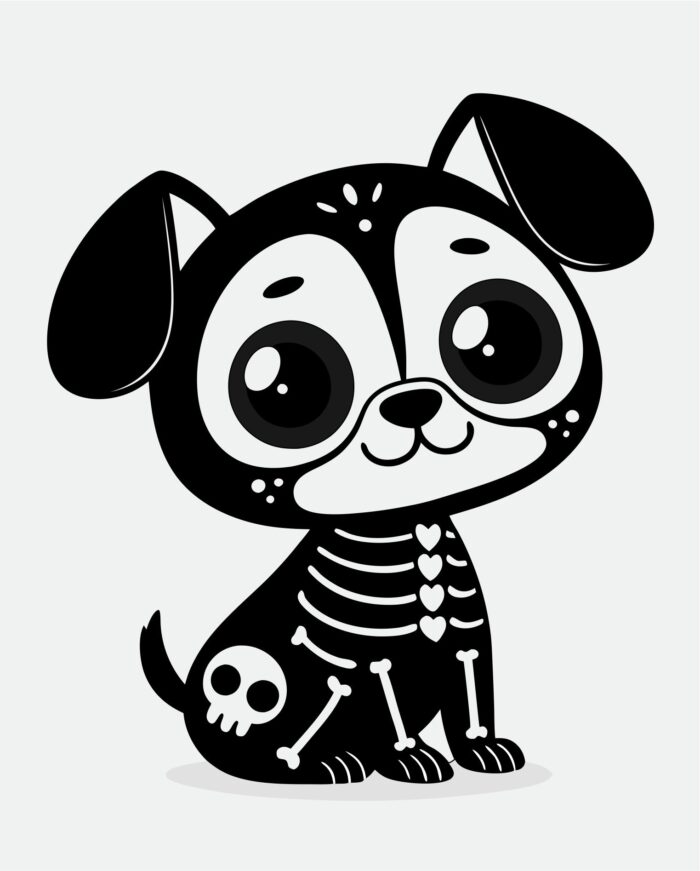 Cute Skeleton Dog SVG Halloween Pet Design for Crafts