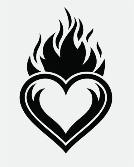 Fiery Heart SVG | Passionate Flaming Heart Design for Crafts