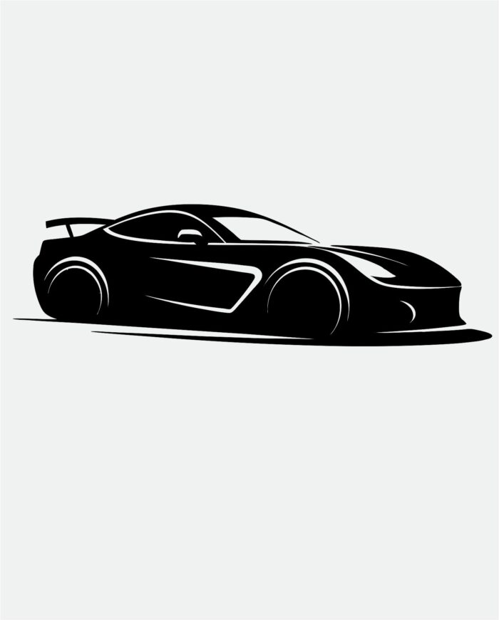 Sporty Car Silhouette SVG Sleek Vehicle Design for Crafts