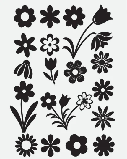 Retro Flowers SVG