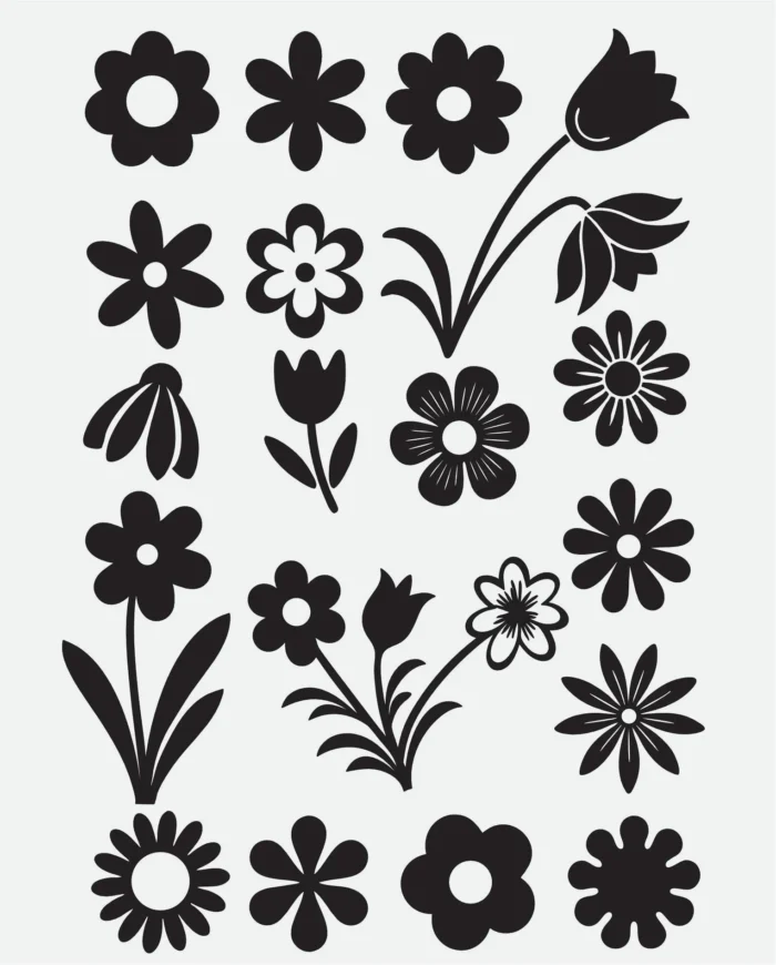 Retro Flowers SVG