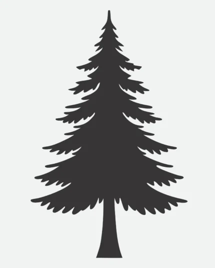 Simple Pine Tree SVG Cut File – PNG, DXF for Cricut, Silhouette & Laser Crafts