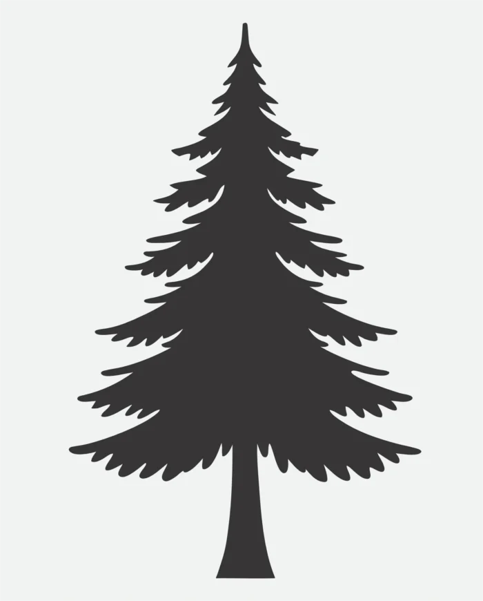 Simple Pine Tree SVG Cut File – PNG, DXF for Cricut, Silhouette & Laser Crafts