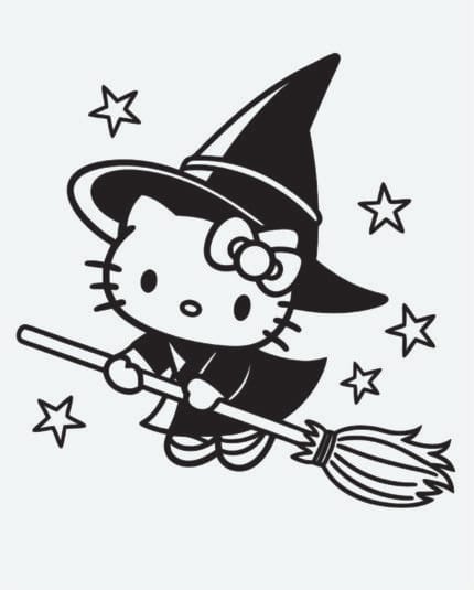 Cute Hello Kitty Halloween SVG for Cricut, Silhouette & Laser Cutting